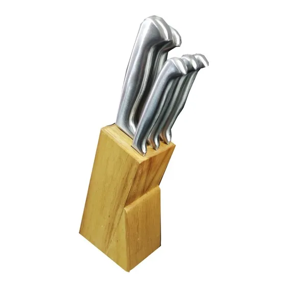 Juego Cuchillos Chef Cocinero Acero Con Taco Cocina 