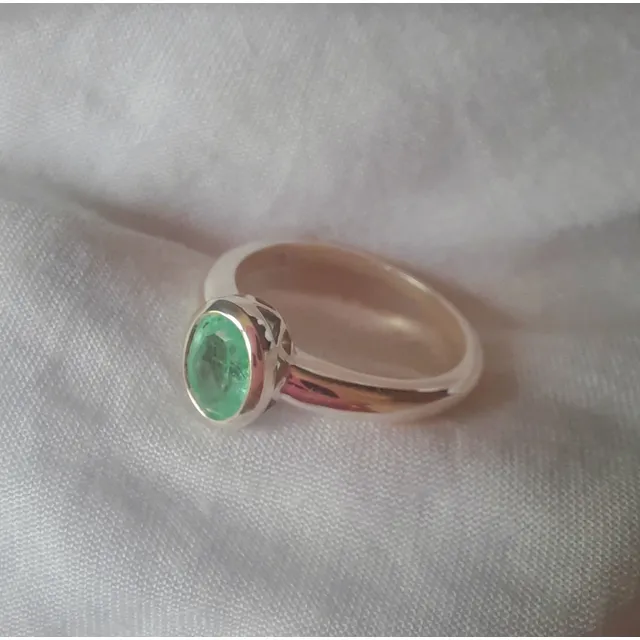 Anillo Esmeralda Plata 950