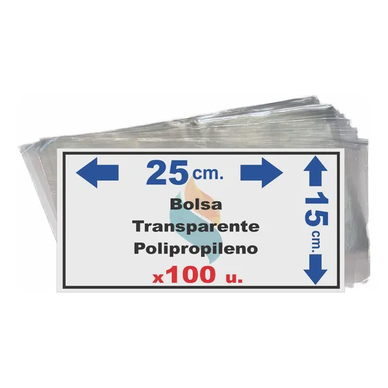 Bolsas Polipropileno Transparente 15x25 Celofan Chica X100u
