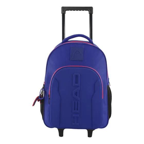 Mochila con Ruedas 2 Bolsillos para Niño Escolar Head 30L Color Azul Liso