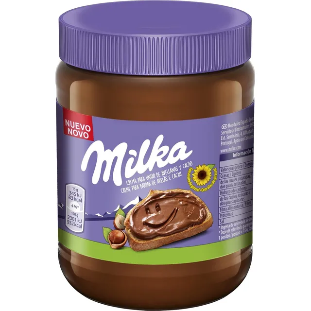 Milka Crema Untable De Avellanas Y Cacao Creada Con Leche