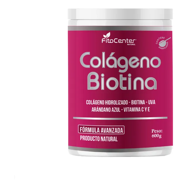 Colageno Hidrolizado Biotina Fitocenter Natural Belleza 600g
