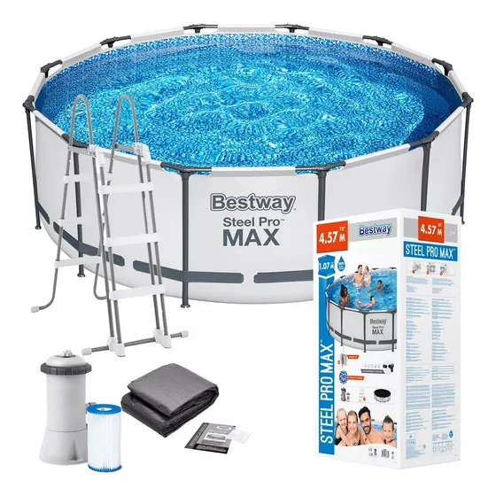 Pileta estructural Bestway Steel Pro Max 56488 x 4.57 m de ancho x 4.57 m de diámetro