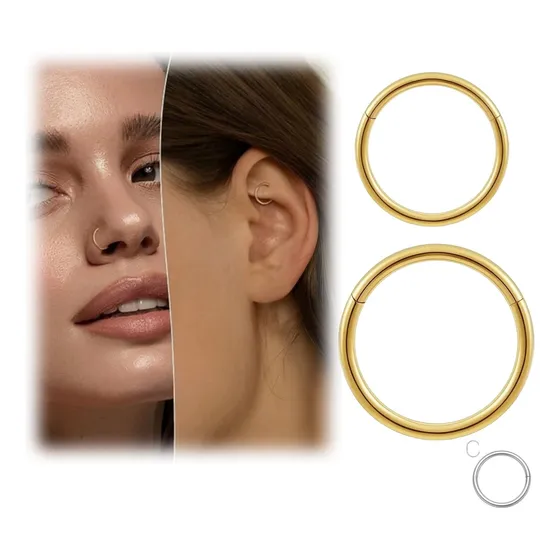 2pzs Piercing Septum Acero Quirúrgico Argolla Oreja Nariz