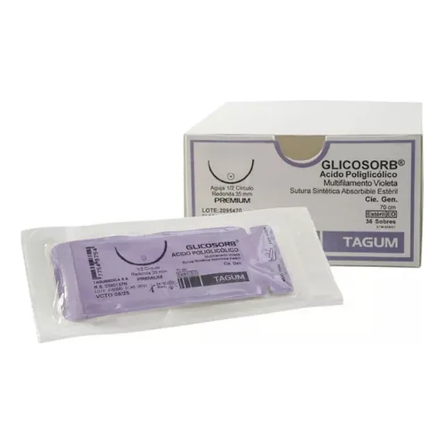 Sutura Glicosorb Poliglicolico Absorbente Varios Tamaños