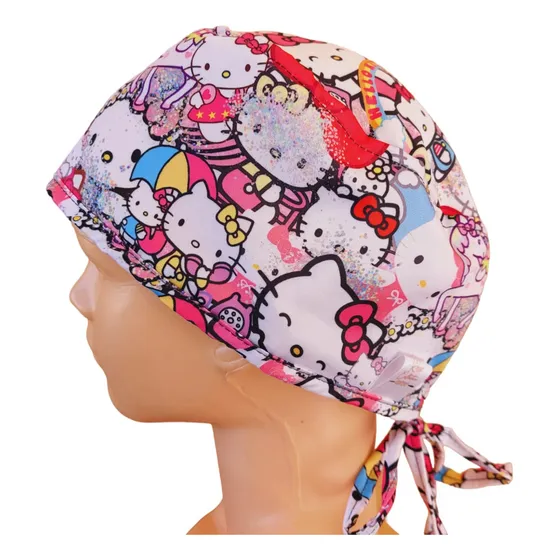 Gorro Quirúrgico De Tela, Más De 50 Estampados Hello Kitty Brillos Unitalla