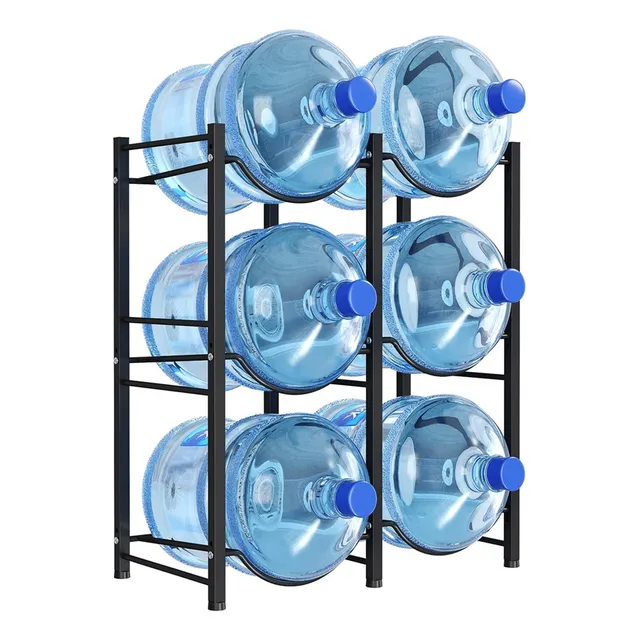 Rack Porta Metálico Garrafón De Agua De 2 Filas Y 3 Niveles