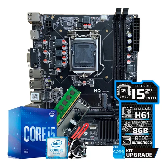 Kit Upgrade Intel I5 3.1 + Placa Mãe Intel H61 C/memória 8gb