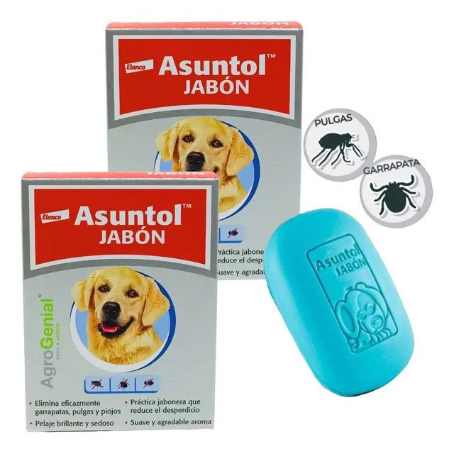 Jabón Asuntol 2 Piezas Para Perros 100g Fragancia Agradable
