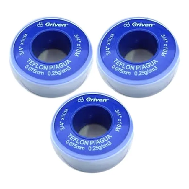 Cinta Rollos De Teflon Para Agua De 3/4  X 10 Mts Griven