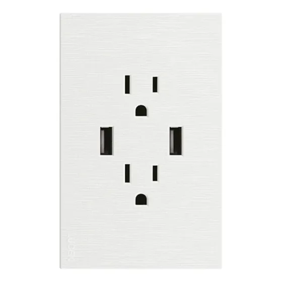 Placa Con 2 Contactos Y 2 Tomas Usb Lucek Flat