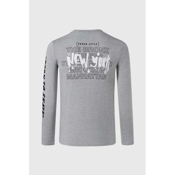 Polera Niño Print Gris