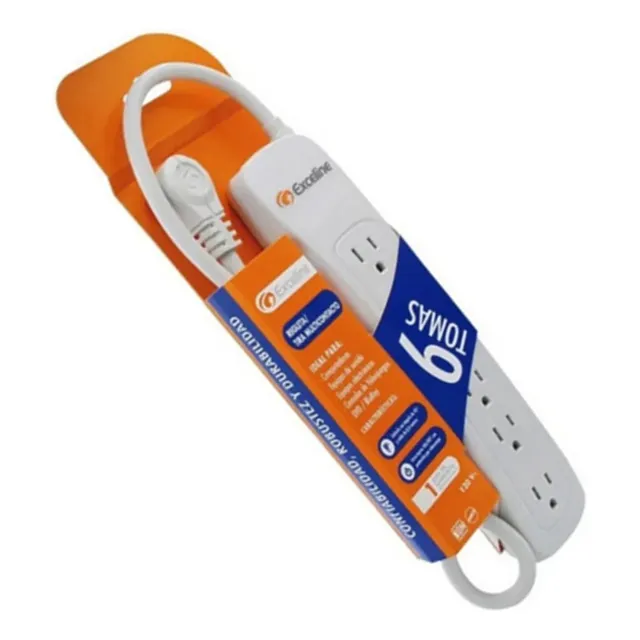 Regleta  Blanca 6 Tomas Cable 0,8mts Interruptor Exceline