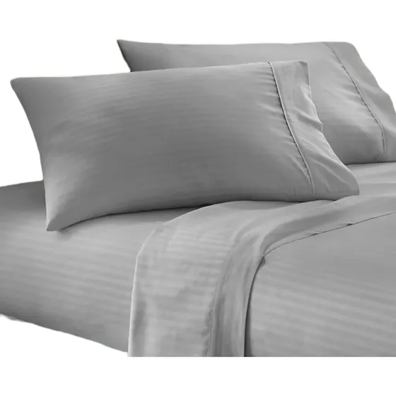 Juego Sabana Polialgodon Cama Doble Color Gris 300 Hilos