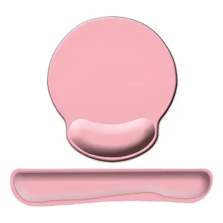 Reposa Muñecas Para Teclado + Mouse Pad Con Apoya Muñeca Rosa