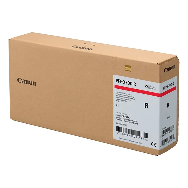 Cartucho Tinta Canon Pfi-3700 R Rojo 700ml