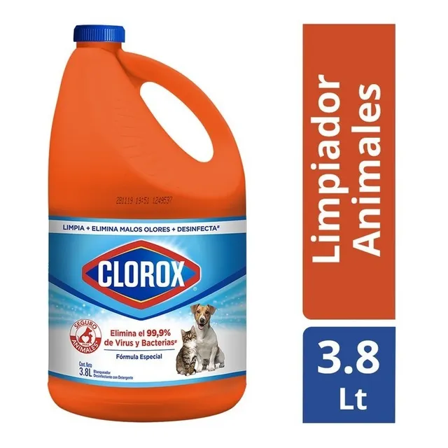 Cloro y Detergente Clorox Seguro para Mascotas 3,8 LT