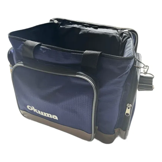 Bolso De Pesca Okuma Conquest  Cuero Marrón 10 Bolsillos