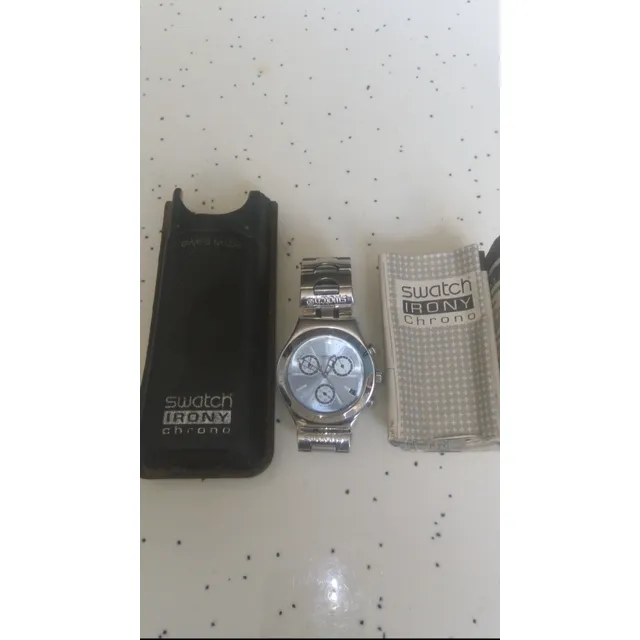 Reloj Swatch Irony Crhono Esfera Azul Como Nuevo Una Belleza