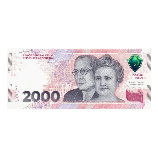 El Más Hermoso Billete Original 2000 Pesos Argentinos Regalo