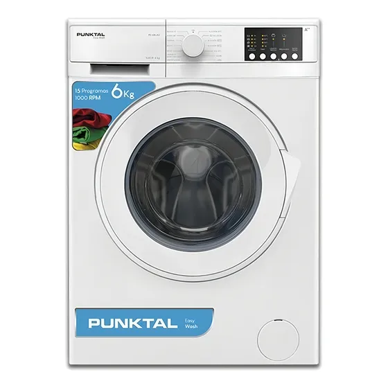 Lavarropas Punktal Eco-logic Frontal 6kg Panel Digital Color Blanco
