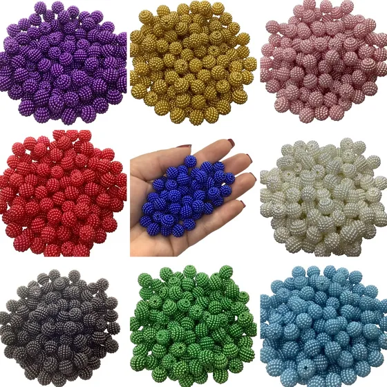 5 Pacotes Pérola Craquelada 10mm Com 50 Unidades Cada