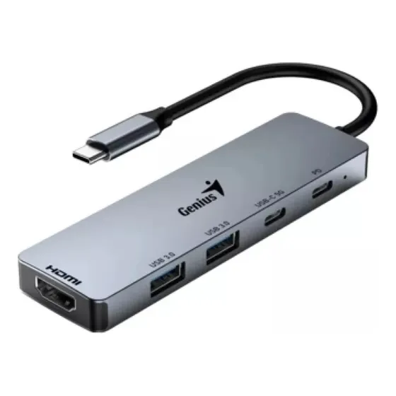 Hub Genius Uh-500 5 En 1 Usb Tipo C Hdmi Usb 3.0 Usb C Pcreg