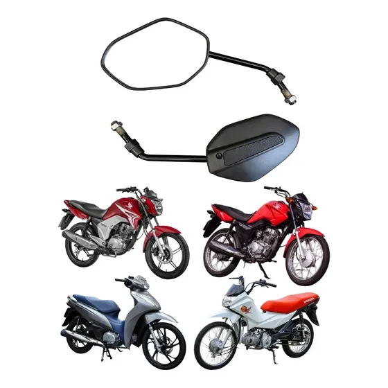 Par Espelho Retrovisor Esportivo Mini Cg125 Cg150 Biz Pop