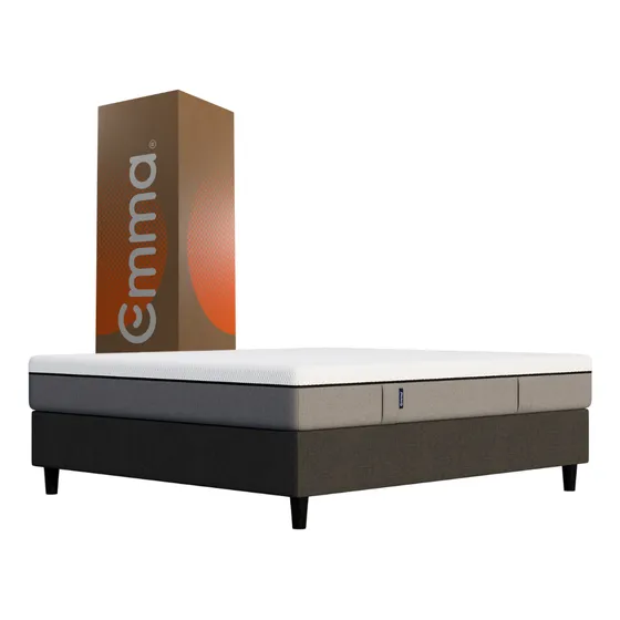 Kit Colchão + Cama Box Emma Original Queen (158x198cm) Cinza