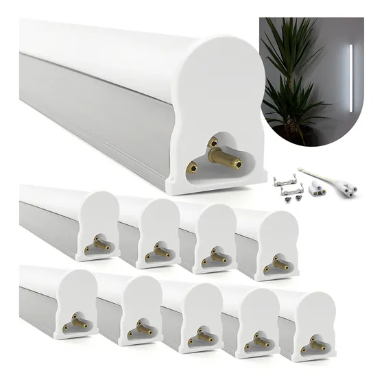Kit 10 Led Tubular T5 120cm 20w C/calha Completa Luz Frio