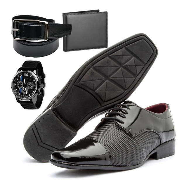 Kit Sapato Social Masculino Conforto Mais Acessorios Kit Sapato Social Masculino Conforto Mais Acessorios