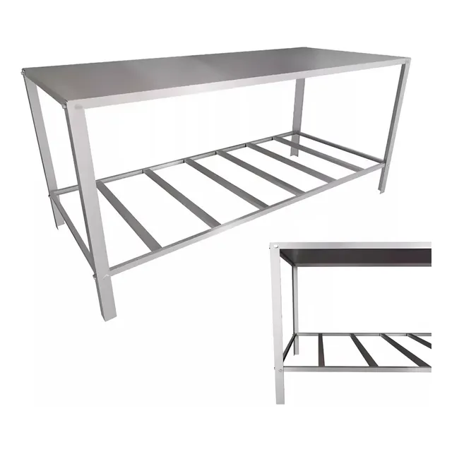 Mesa Inox 120x53x84cm Aço Inoxidável Alta Durabilidade Vet