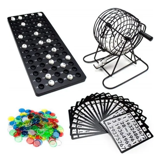 Bingo Completo Juego Familiar Incluye Tómbola Fichas Pelotas
