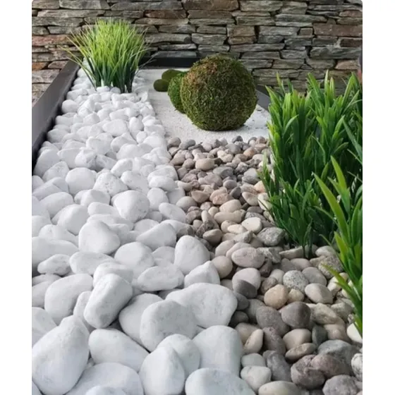 Piedra De Jardin Decorativa Blanca, Negra, Gris Multicolor 
