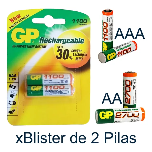 Pilas Baterías Recargables Gp Aaa Y Aa. Mayor Y Detal