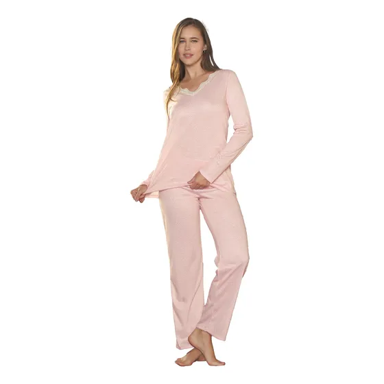 Pijama Mujer Invierno  Algodón Dama  Lencatex 22318 Palermo