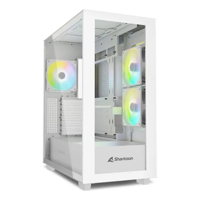 Gabinete Gamer Sharkoon Rebel C60 Rgb 4x Fan Doble Vidrio Wh