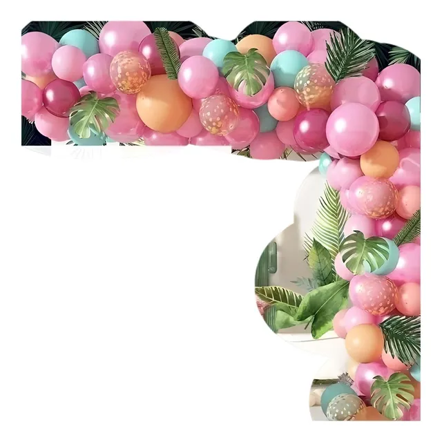 Decoracion Globos Arco Rosado Fucsia Cumpleaños  Hawaiano