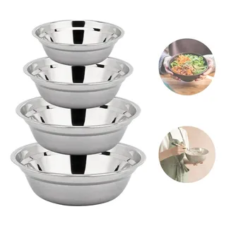 Kit Conjunto Bowl Saladeira Aço Inox Tigela Multiuso 4 Peças