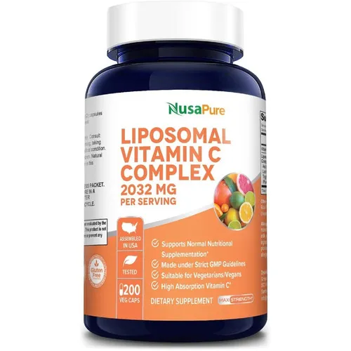 Vitamina C Liposomal 2032mg - 200 Cápsulas Vegetales Sin Sabor-Nusapure