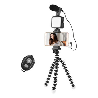 Kit Blogger / Youtuber Vlog Cámara Y Celular Led Y Micrófono Kit Blogger / Youtuber Vlog Cámara Y Celular Led Y Micrófono
