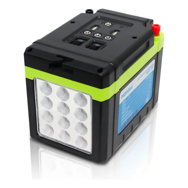 Solar Generador Power Bank De Energía Portátil Batería Y Luz Negro