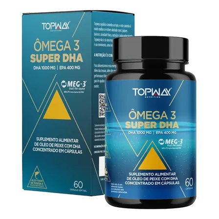 Ômega 3 Super Dha 1000mg Pote 60 Capsulas Suplemento Topway Sem Sabor