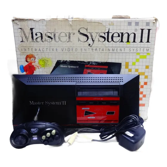 Console Master System 2 Alex Kidd Original Completo Com Caixa Fonte Cabo Av E Controle