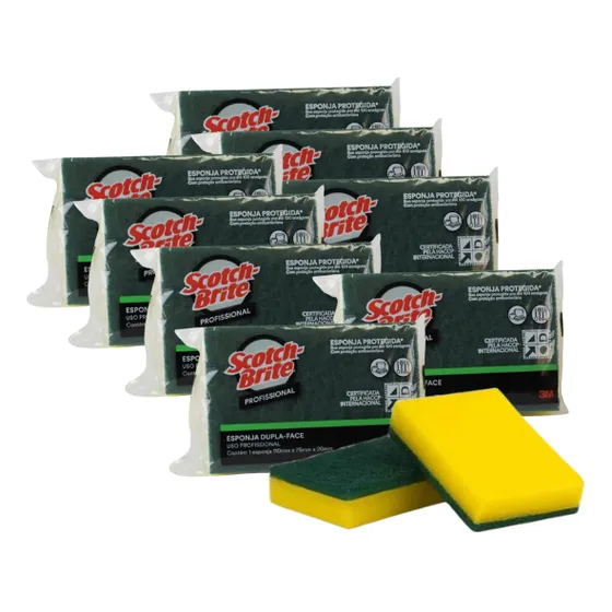 Kit 10 Esponjas De Limpeza Dupla Face 3m Scoth Brite