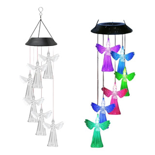 7color Campanas De Viento Solares Con Luces Solares Colgante 7color Campanas De Viento Solares Con Luces Solares Colgante