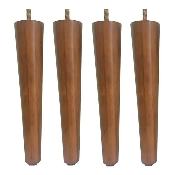 Kit 4 Pé Palito 30cm Sofá, Mesa, Puff, Poltrona Castanho