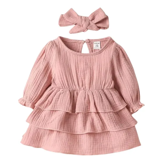 Vestido Rosa Vieja Para Bebe De 3m A 6m