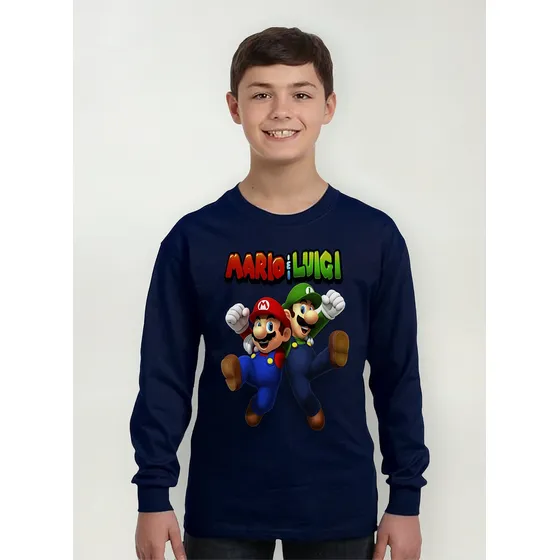 Camiseta Manga Larga Super Héroes Y Más Estampada Serigrafia