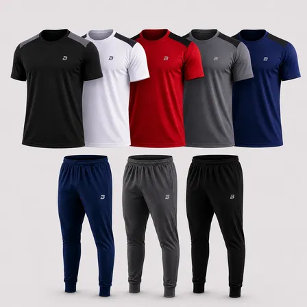 Kit 8 Peças Masculino Dry Fit Academia Premium Brav Sports Multicolorido Dry-liso Gg